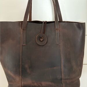 Timeless Elegant Brown Leather Tote Bag